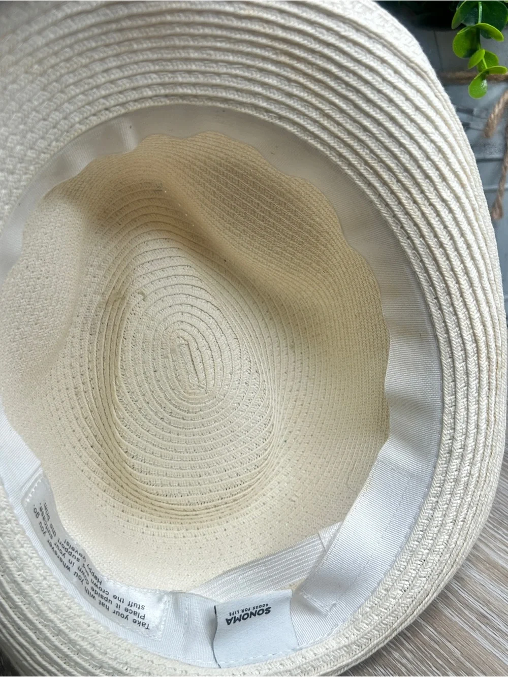SONOMA Goods for Life Woven Straw Fedora Hat • Neutral Summer Beach Travel Style